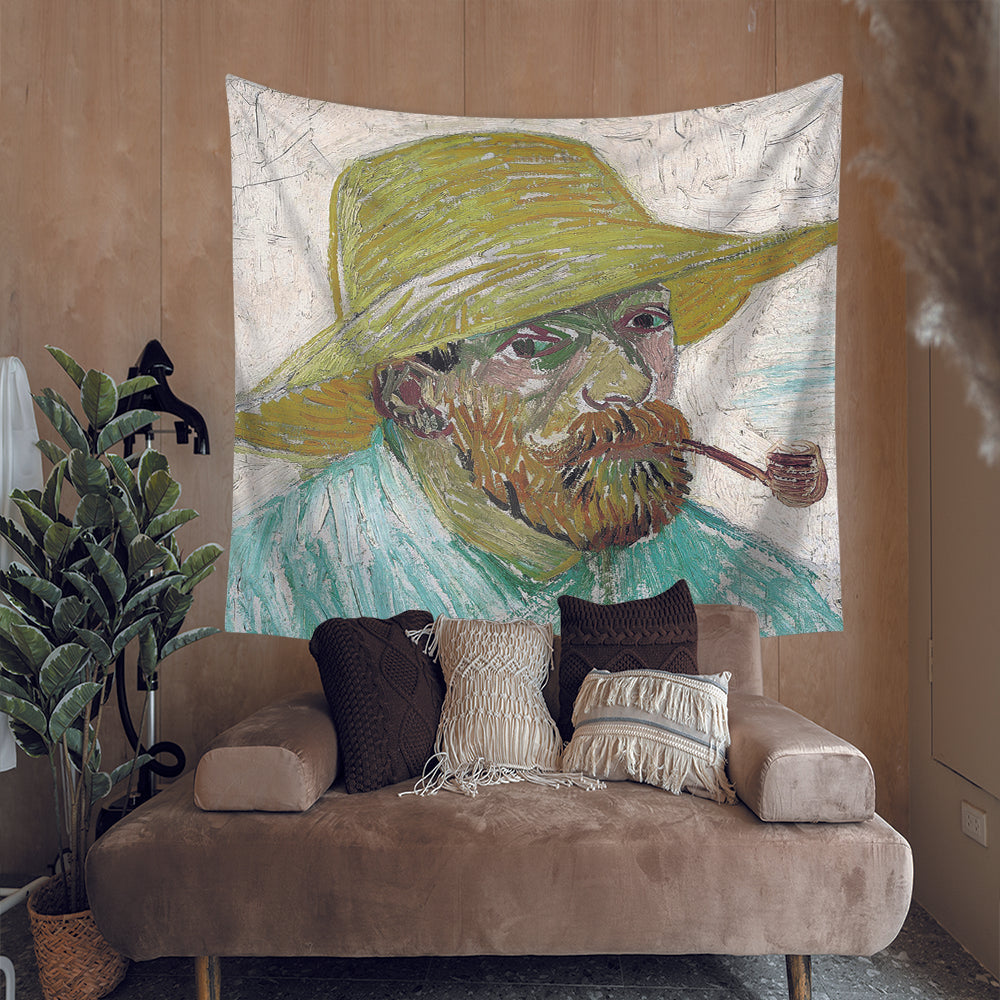 Van Gogh Self Portrait Tapestry for Bedroom Living Room Decor | Vincent Van Gogh Tapestry