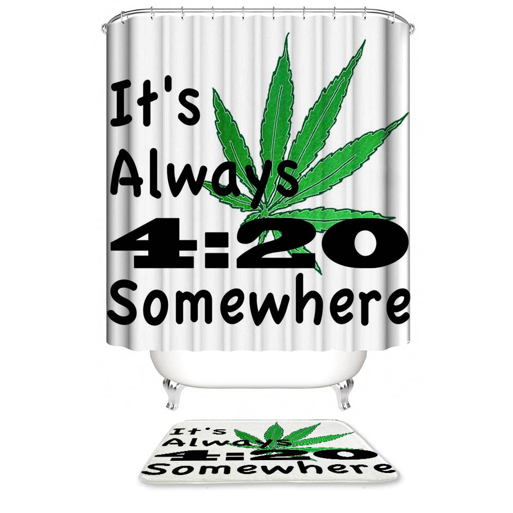 Cannabis 420 Shower Curtain | Cannabis Shower Curtain