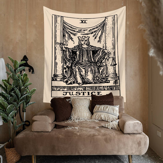 Ancient King Justice Tarot Tapestry for Bedroom Living Room | Ancient King Justice Tarot Wall Tapestry