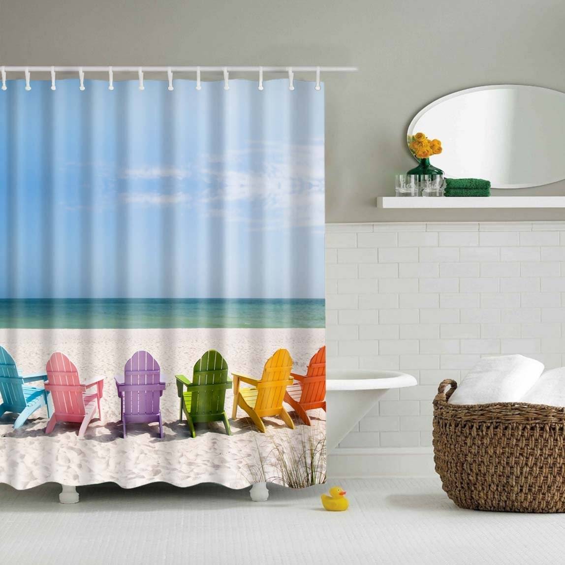 Summer Seaside Vacation Colorful Beach Charis Shower Curtain