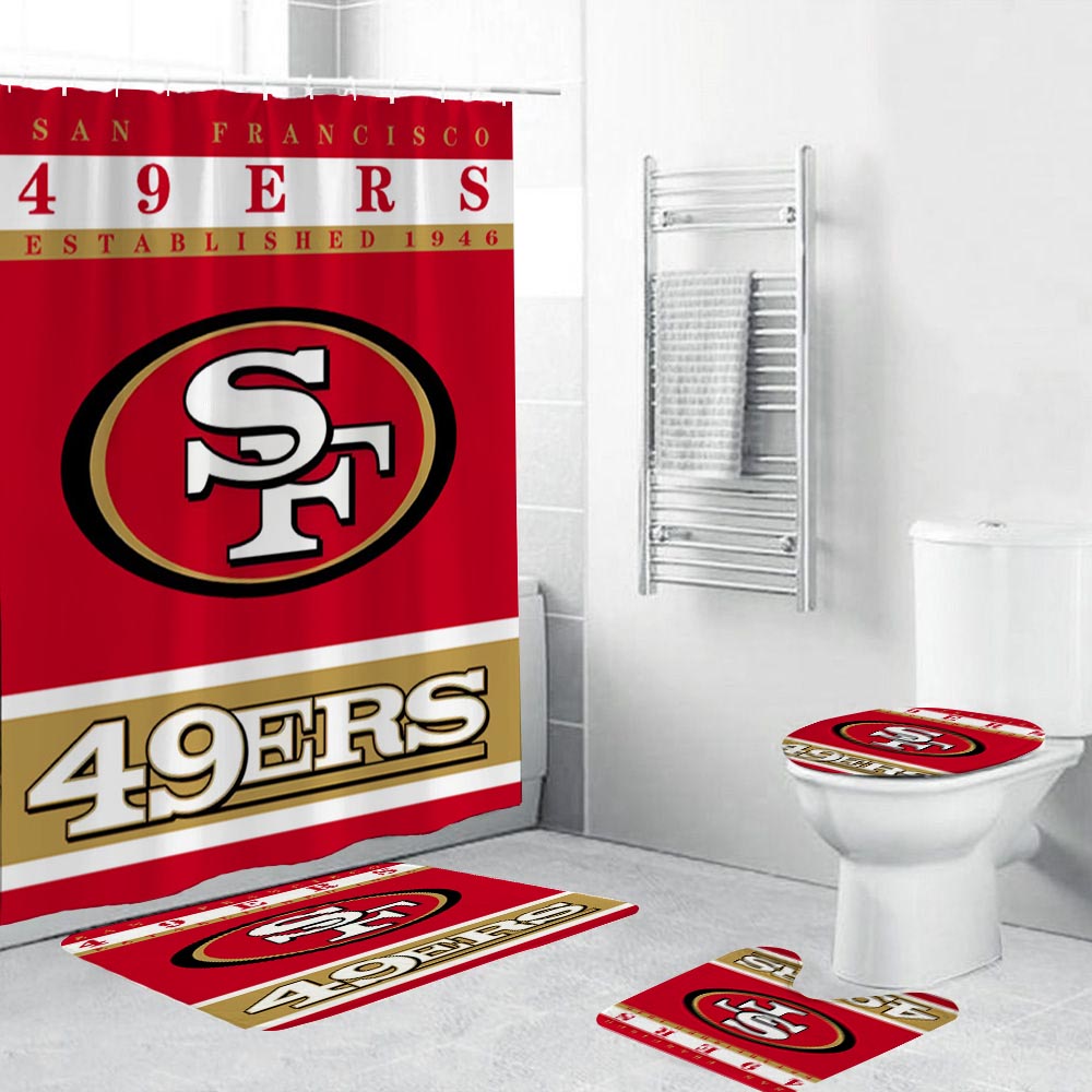 NFL Football Team Flag San Francisco 49ers Shower Curtain