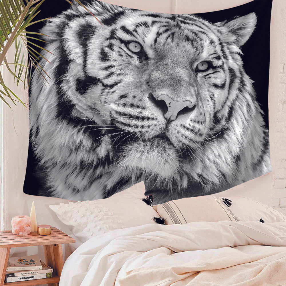 White Tiger Tapestry for Bedroom Living Room | White Tiger Tapestry Wall Hanging