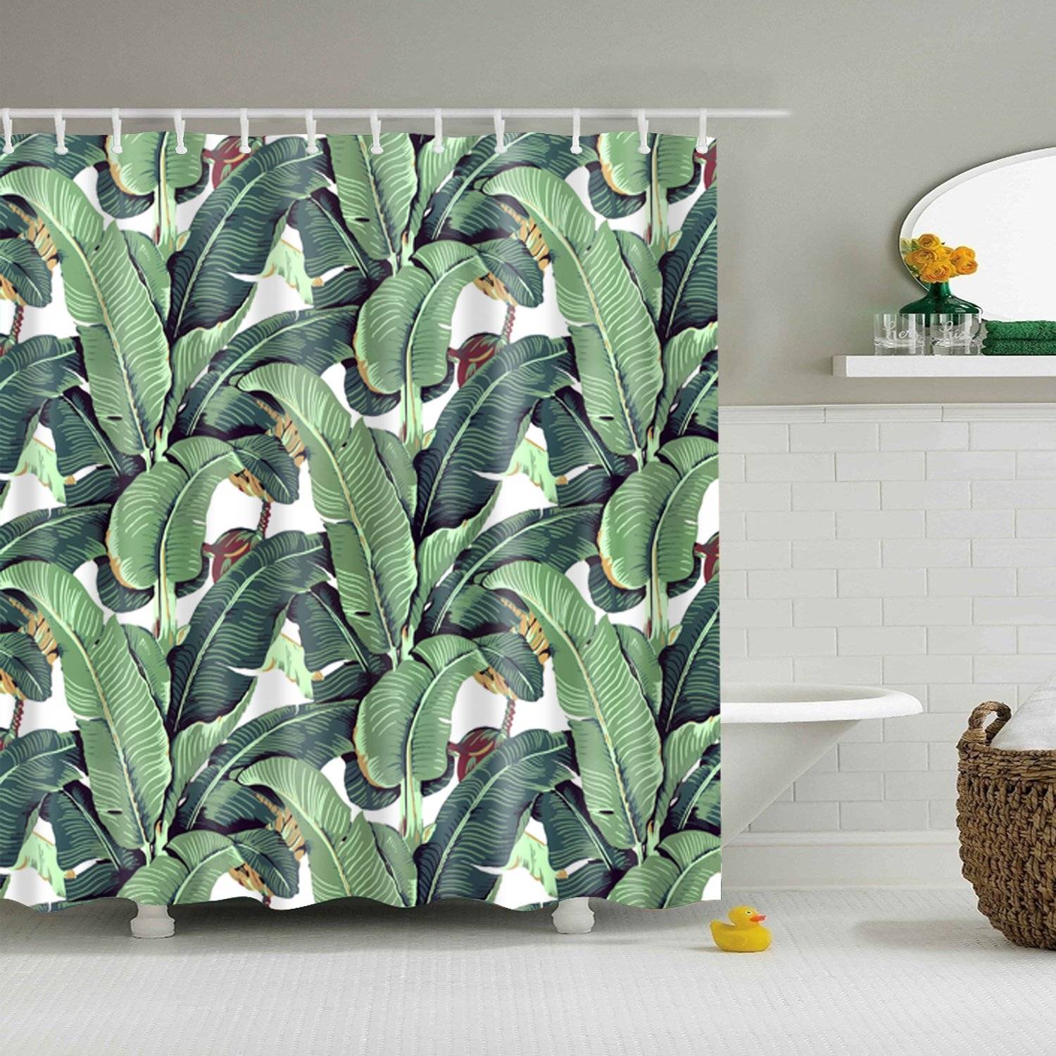 Dense Banana Trees Banana Leaf Shower Curtain