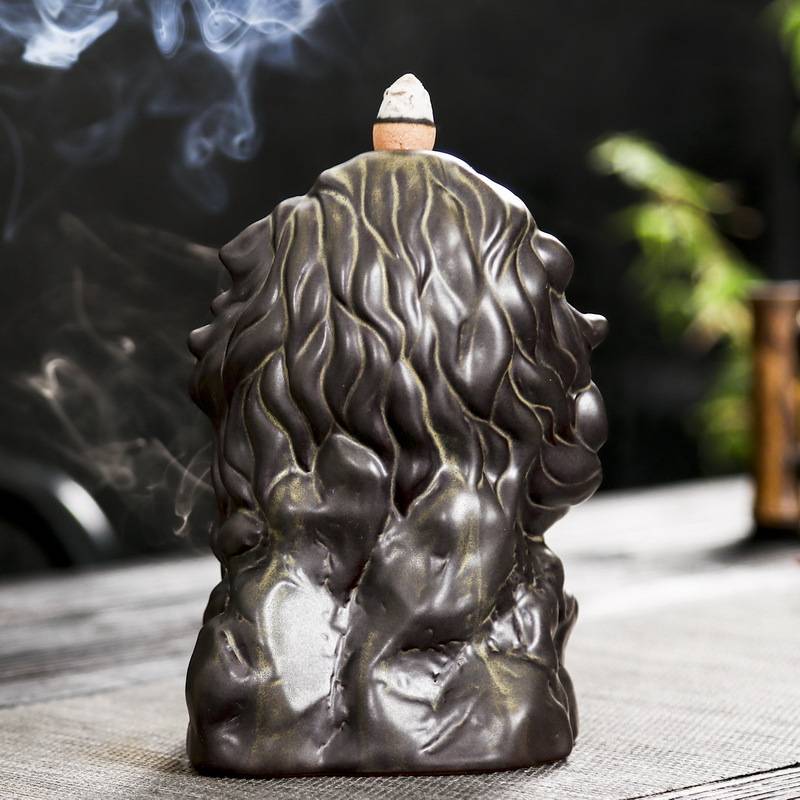 Smoke Backflow Lion Head Incense Burner