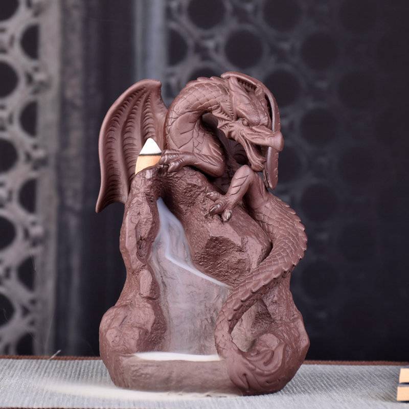 Cling Rock Winged Dragon Backflow Incense Burner