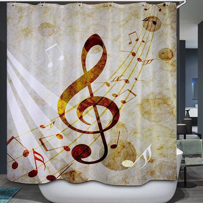 Musical Four-line Stave Music Note Shower Curtain