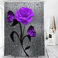 Water Drops Window Butterfly Colors Rose Shower Curtain | Butterfly Rose Bathroom Curtain