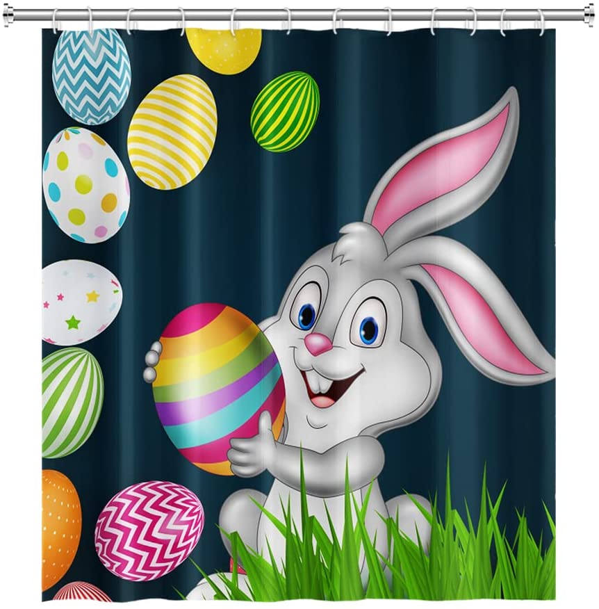 Easter Bunny and Eggs Shower Curtain