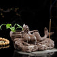 Mermaid Lying on The Waves Incense Burner with Incense Stick Holder