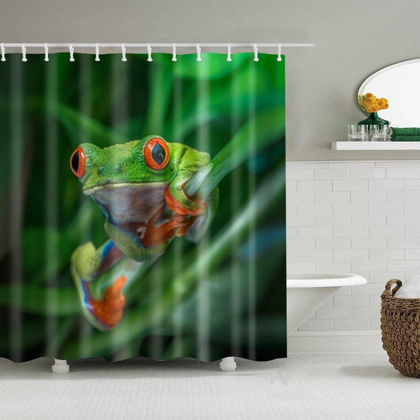Lovely Big Red-eyed Tree Frog Shower Curtain