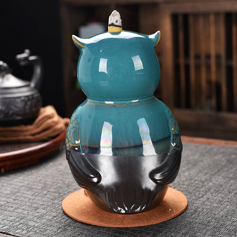 Owl Waterfall Backflow Reverse Incense Burner Bird Craft