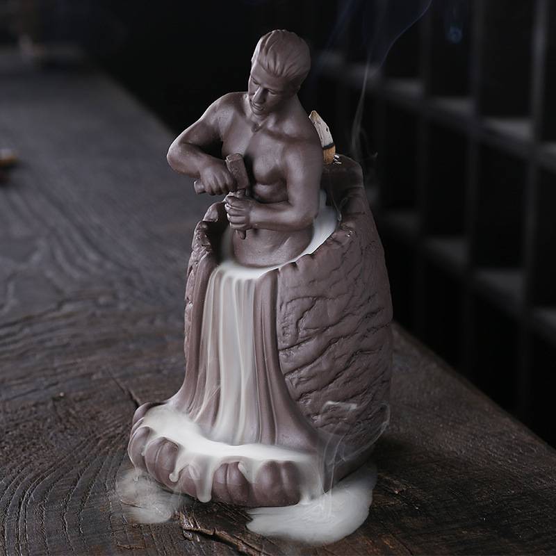 Self Made Man Statue Incense Burner Reverse Smoke Zen Burner