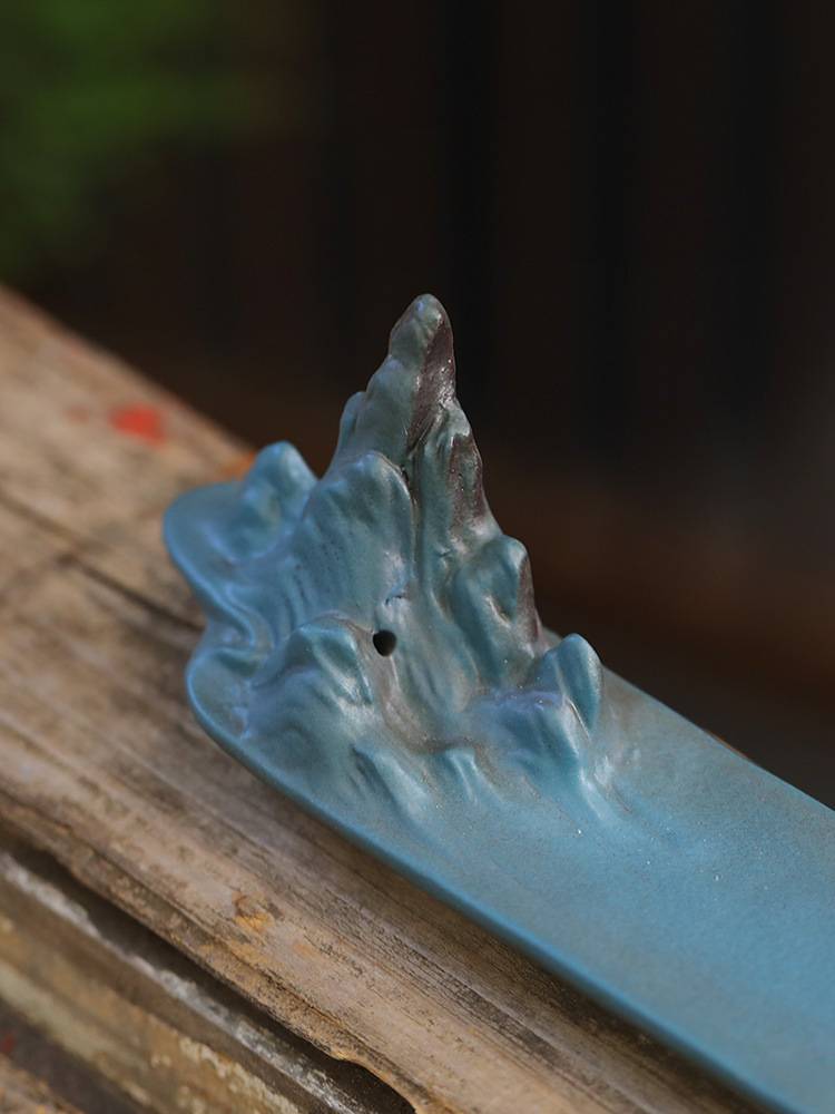 Freehand Style Mountains And Clouds Incense Stick Holder