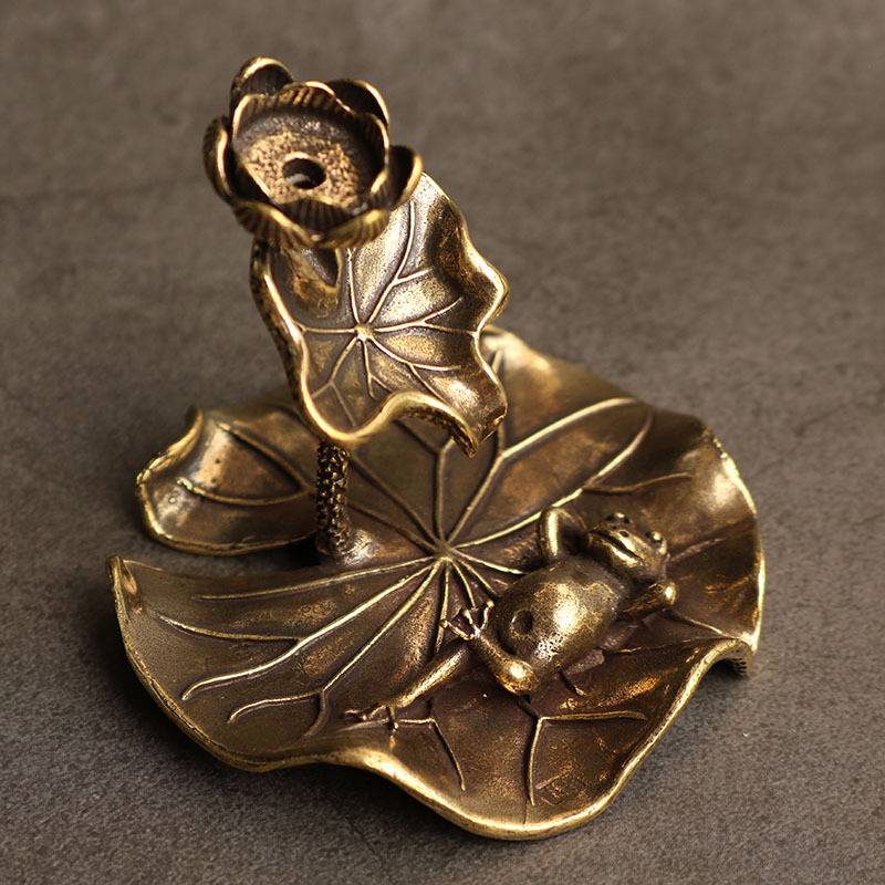 The Frog Lying on A Lotus Leaf Backflow Incense Burner