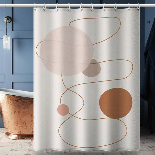 Circular Pattern Line Abstract Shower Curtain