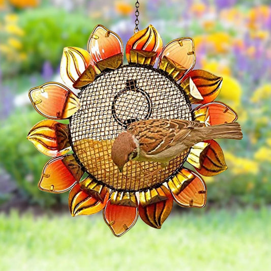 Hanging Sunflower Shaped Bird Feeder with Mesh | Hanging Sunflower Shaped Bird Feeder
