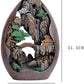 Egg Shaped Miniature Landscape of Mountain Pine Bridge Cabin Incense Smoke Waterfall Burner