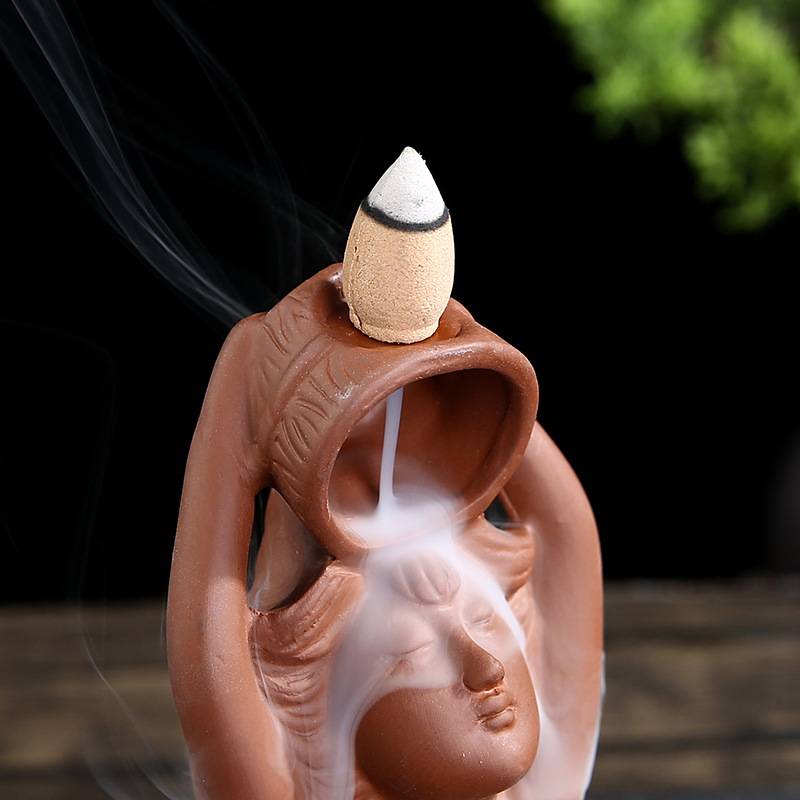 Kneeling Beauty Shower Backflow Incense Burner