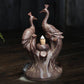 Reverse Smoke Couple Peacock Incense Burner
