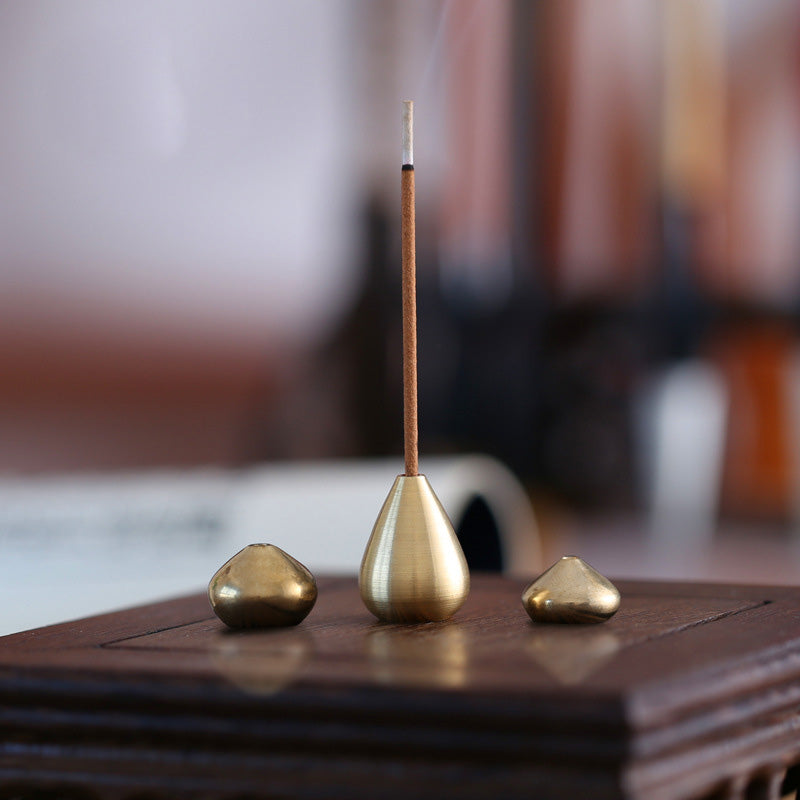 3 Pack Mini Brass Water Drop Incense Stick Burner