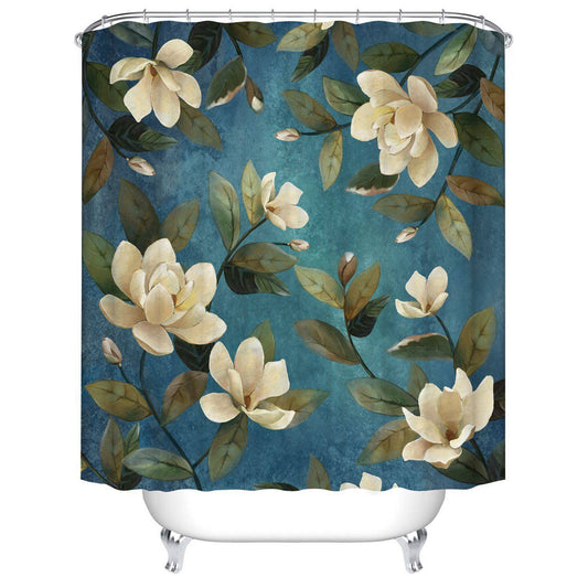 Retro Hand Painting Magnolia Flowers Magnolia Shower Curtain