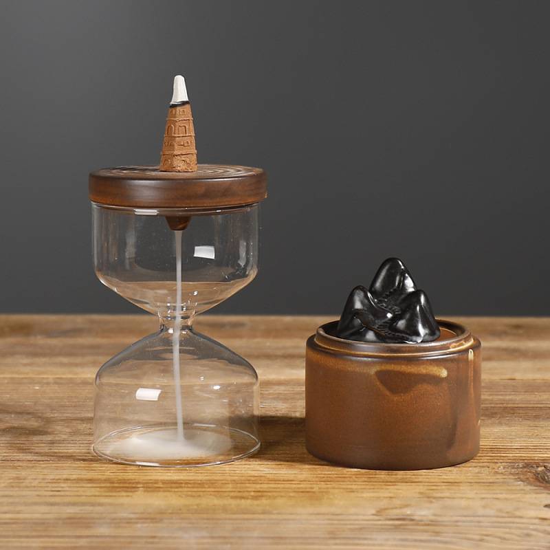 Mini Mountain Hourglass Backflow Incense Burner