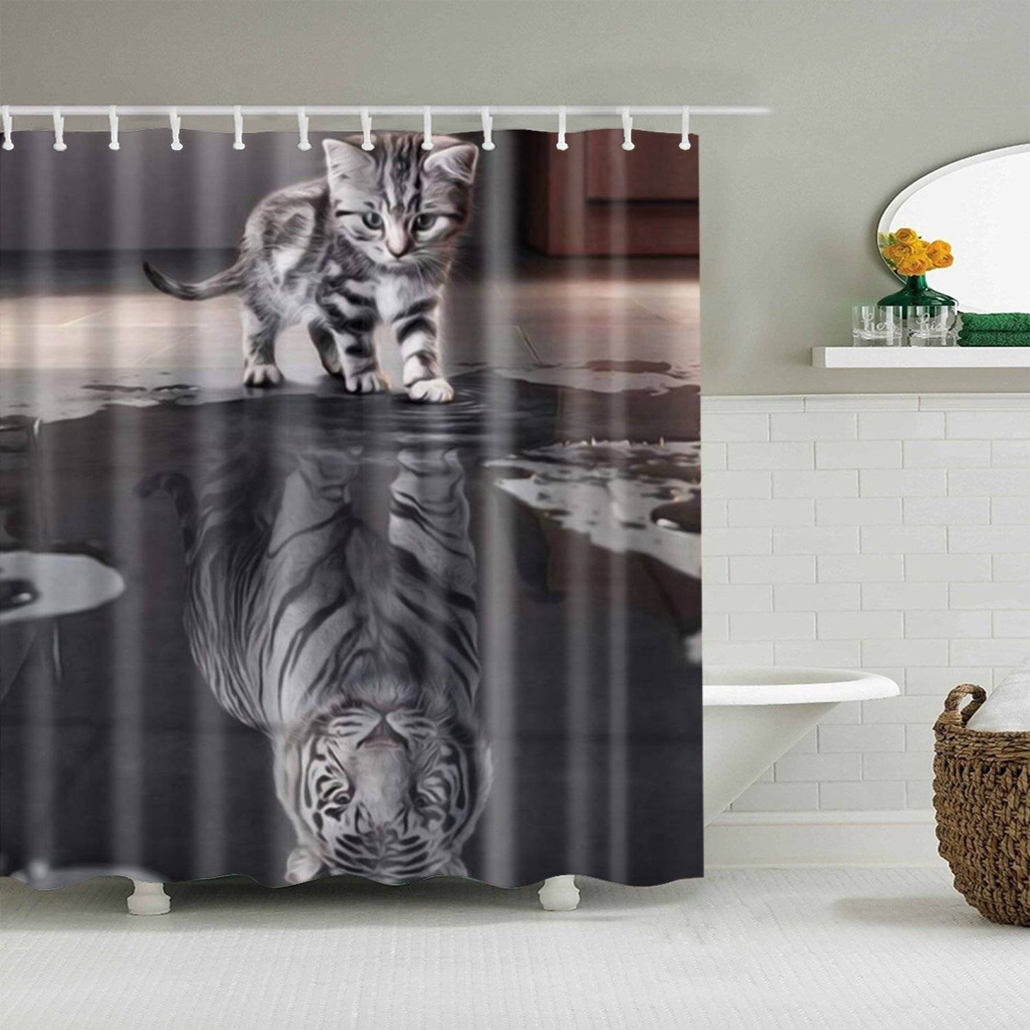 Fantasy Become Tiger Cat Shower Curtain