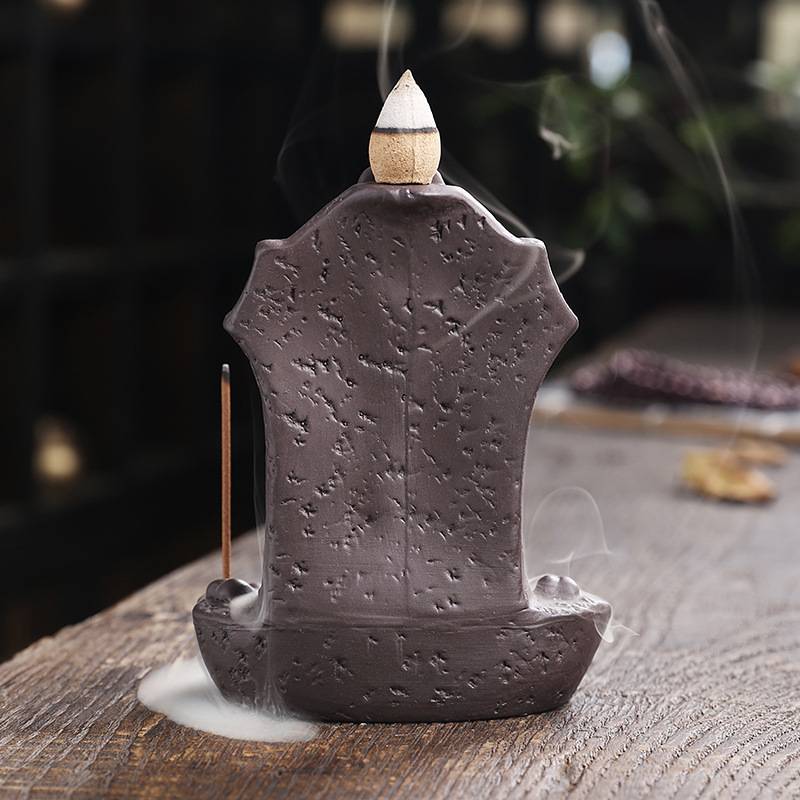 Halloween Tombstone Skull Backflow Incense Burner