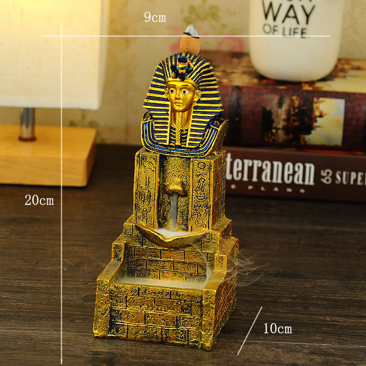 Egypt Tutankhamun Golden Mask Backflow Incense Burner