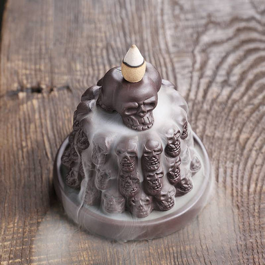 Halloween Skull Mountain Backflow Incense Burner