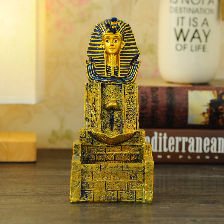 Egypt Tutankhamun Golden Mask Backflow Incense Burner