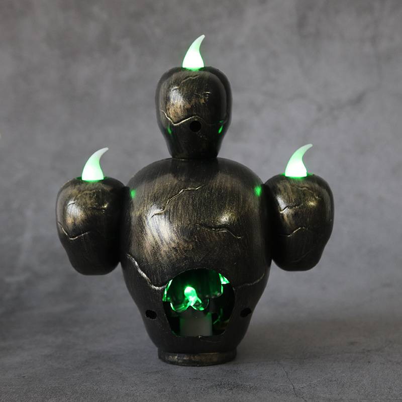 The Skull with The Eerie Green LED Light Backflow Halloween Incense Burner