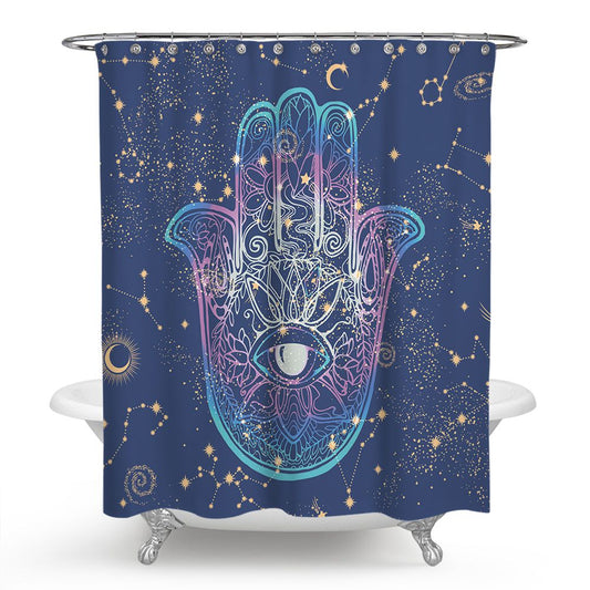 Astrology Hamsa Hand of Fatima Shower Curtain | Astrology Hand of Fatima Shower Curtain