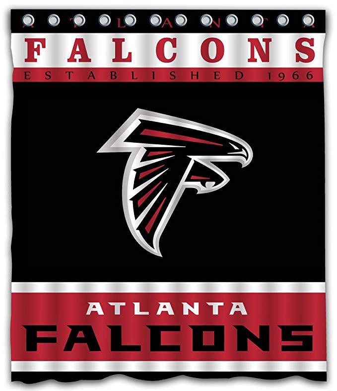 Atlanta Falcons Shower Curtain, Eagle Atlanta Falcons Football Bathroom Decor