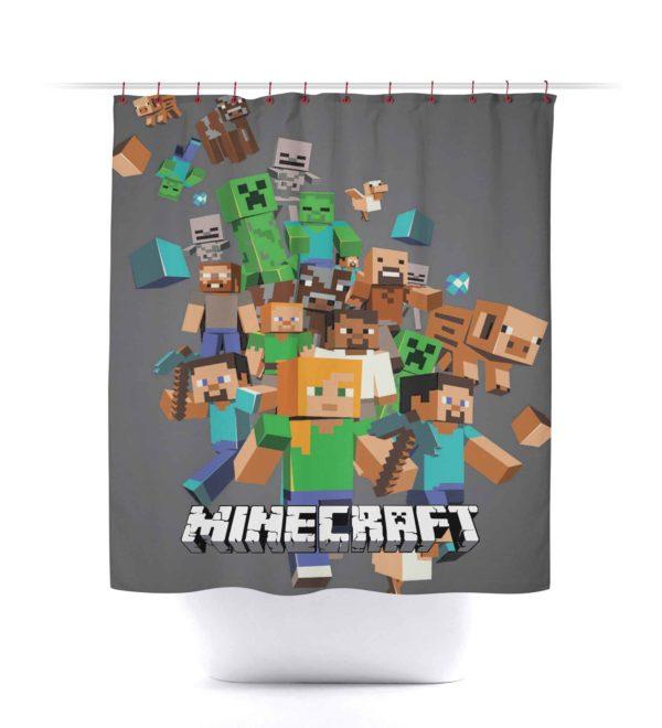 Kids Minecraft Game Cover Minecraft Shower Curtain