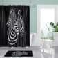 Mono Two Zebras Print Shower Curtain | Zebra Bathroom Curtain