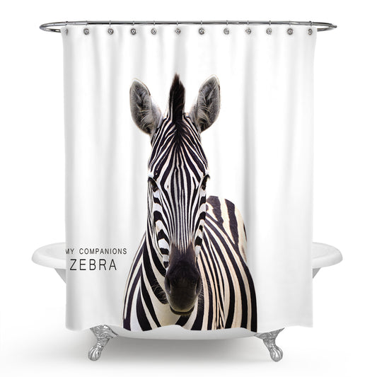 My Companions Zebra Shower Curtain | Zebra Bathroom Curtain