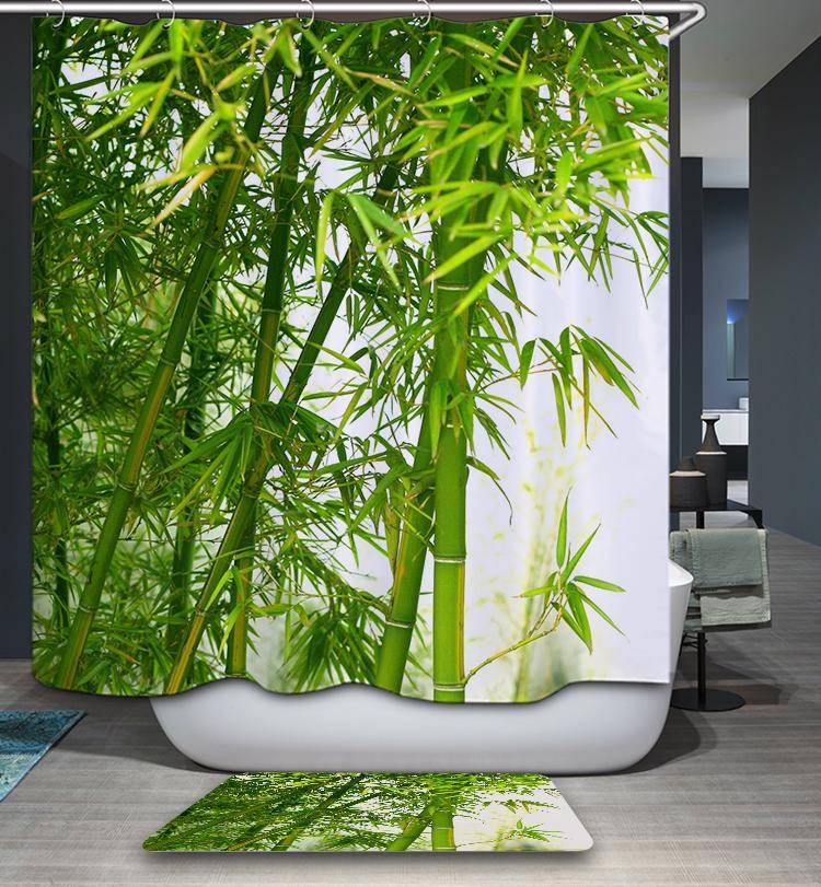 Bamboo Forest Real Bamboo Shower Curtain