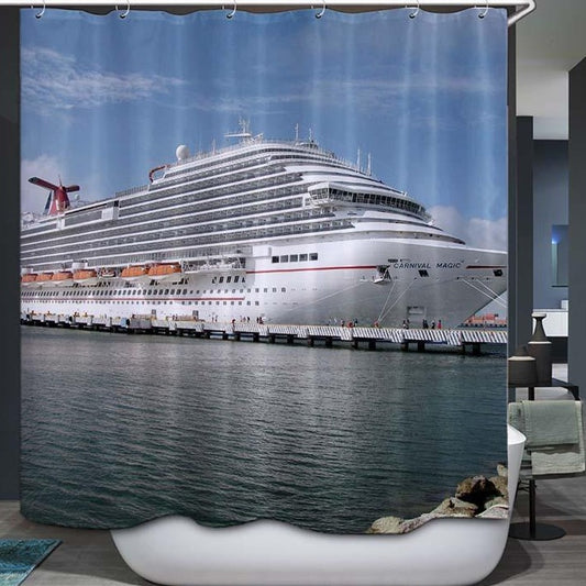 Carnival Travel Theme Carnival Magic Cruise Ship Shower Curtain