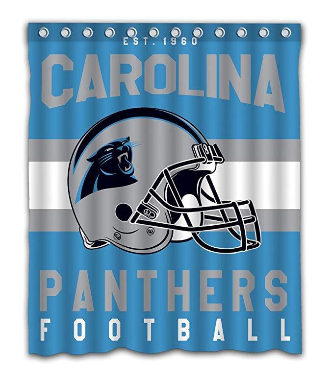 NFL Football Team Helmet Flag Charlotte Carolina Panthers Shower Curtain