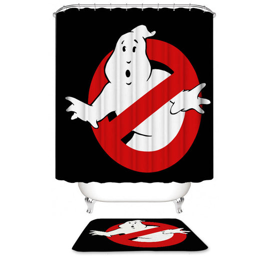 Cartoon Warning Symbol Ghostbusters Shower Curtain