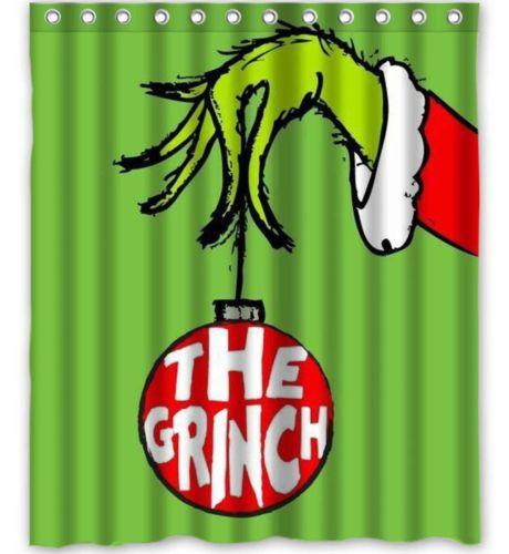 Christmas Cartoon Thief The Grinch Shower Curtain