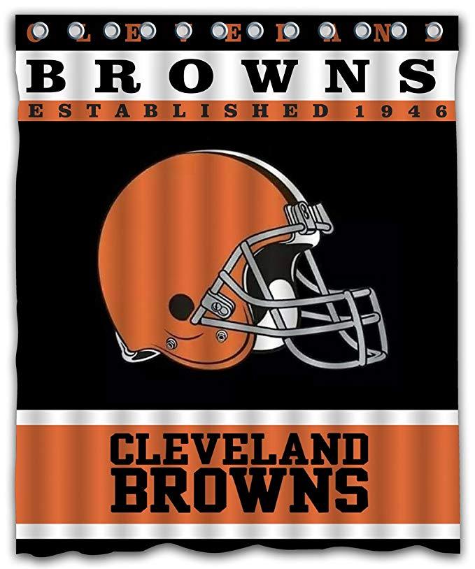 Football Team Helmet Flag Ohio Cleveland Browns Shower Curtain