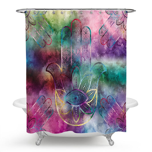 Coloful Hand of Fatima Shower Curtain