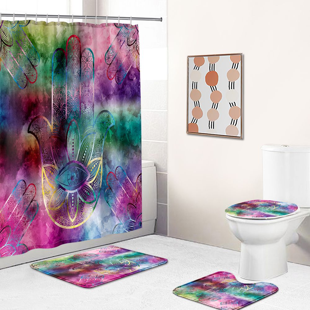 Coloful Hand of Fatima Shower Curtain