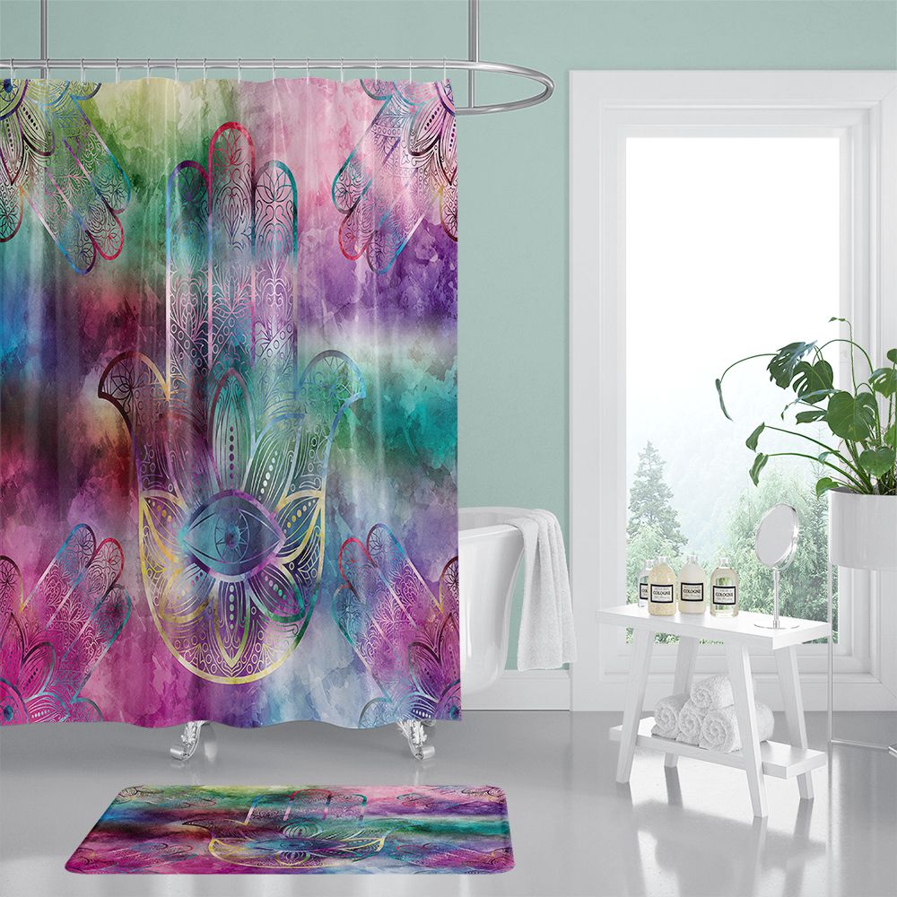 Coloful Hand of Fatima Shower Curtain