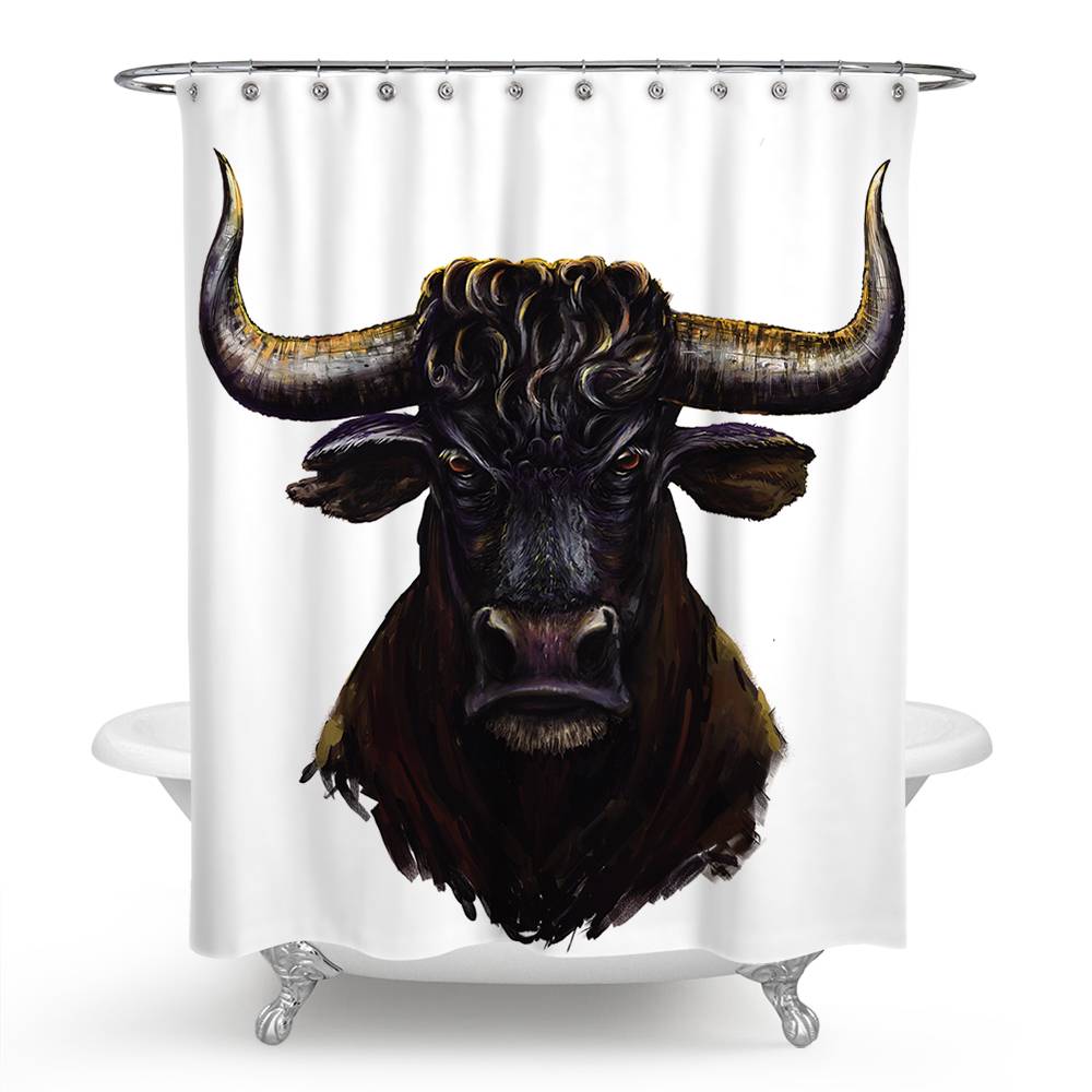 Bull Head Shower Curtain | Bull Shower Curtain