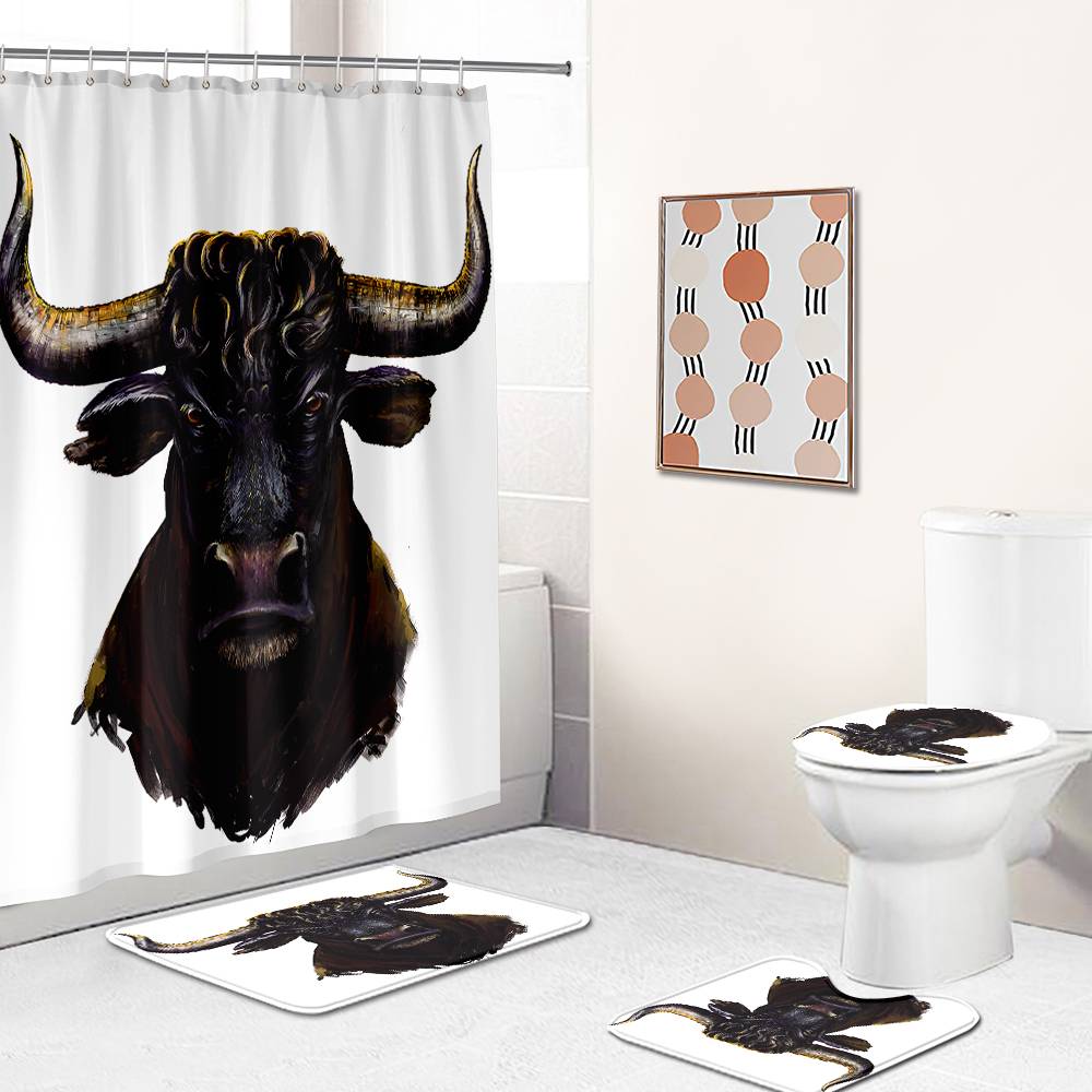 Bull Head Shower Curtain | Bull Shower Curtain