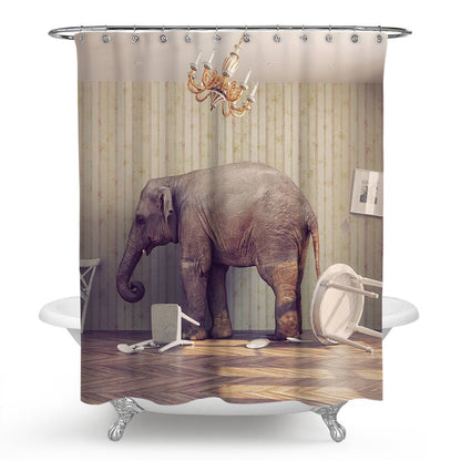 Funny Elephant in The Room Shower Curtain