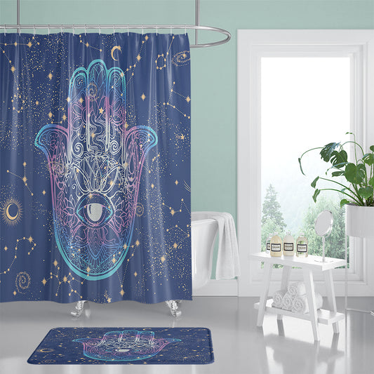 Astrology Hamsa Hand of Fatima Shower Curtain | Astrology Hand of Fatima Shower Curtain